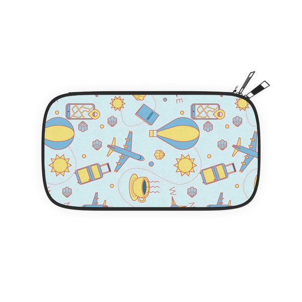 Travel Passport Wallet — Cute Blue Hot Air Balloon & Plane Pattern