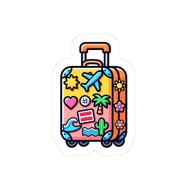 Travel Sticker — Colorful Vacation Luggage Kiss-Cut Sticker
