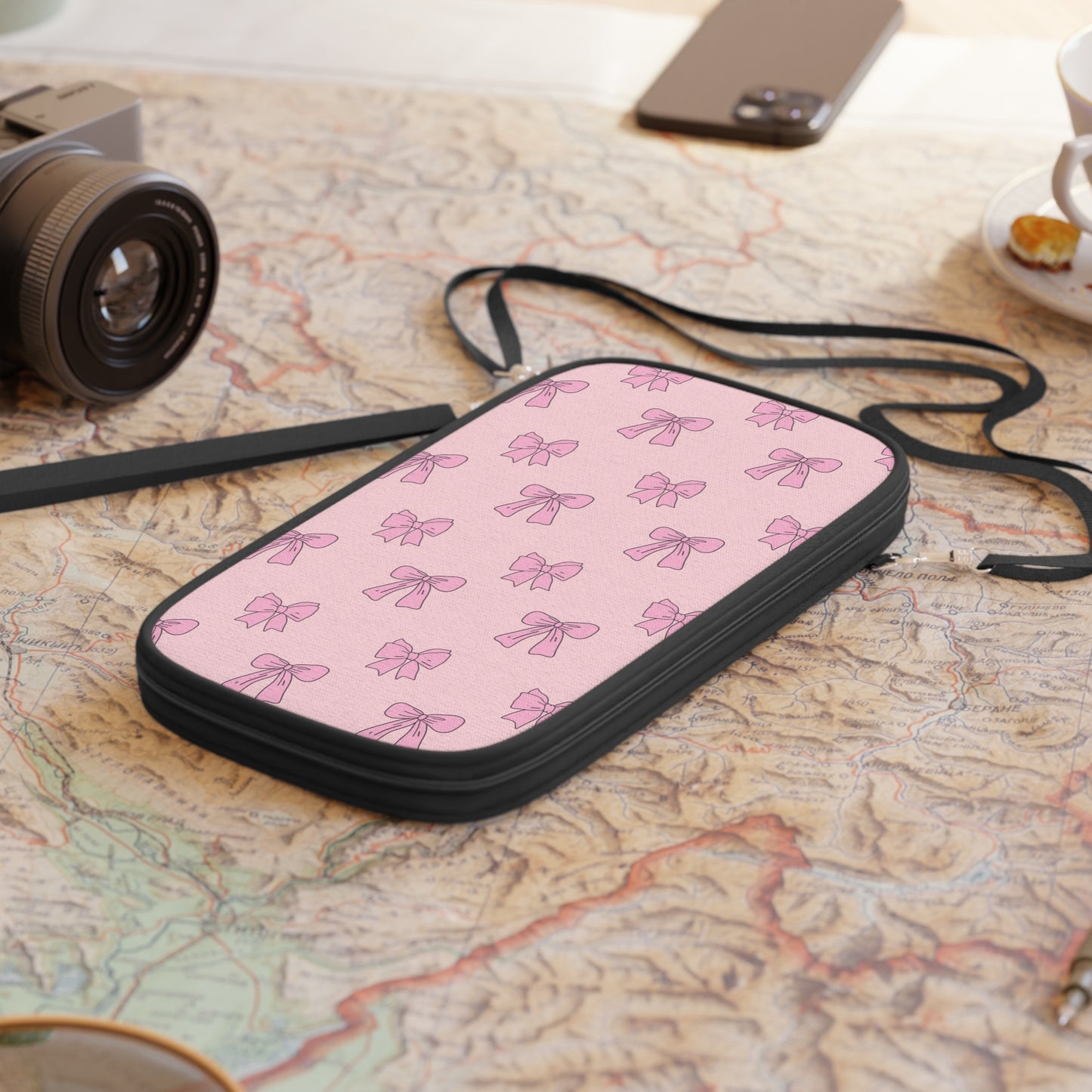 Pink Bow Passport Wallet — Cute Travel Organizer for Women & Girls
