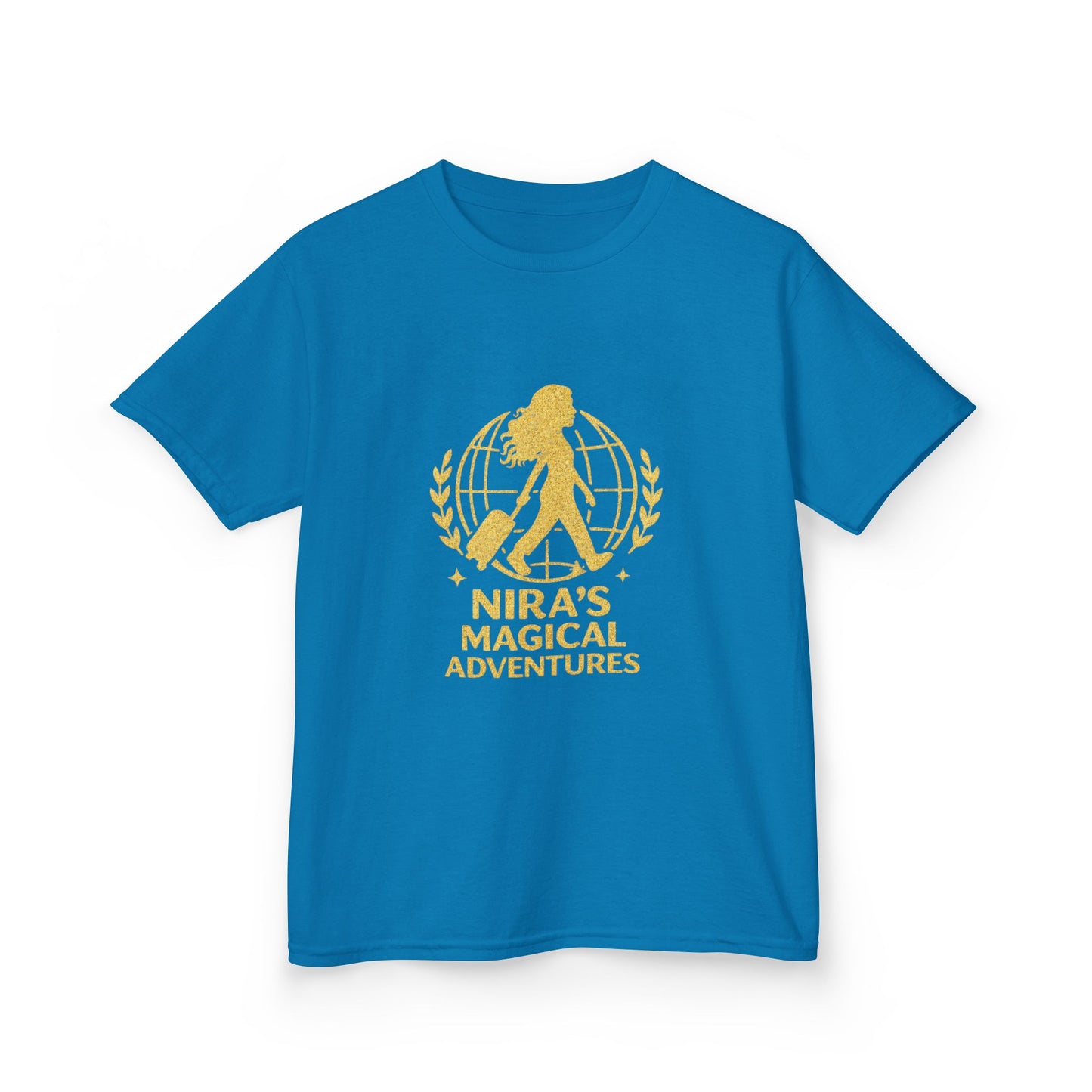Kids Tee — "Nira’s Magical Adventures" Gold Silhouette