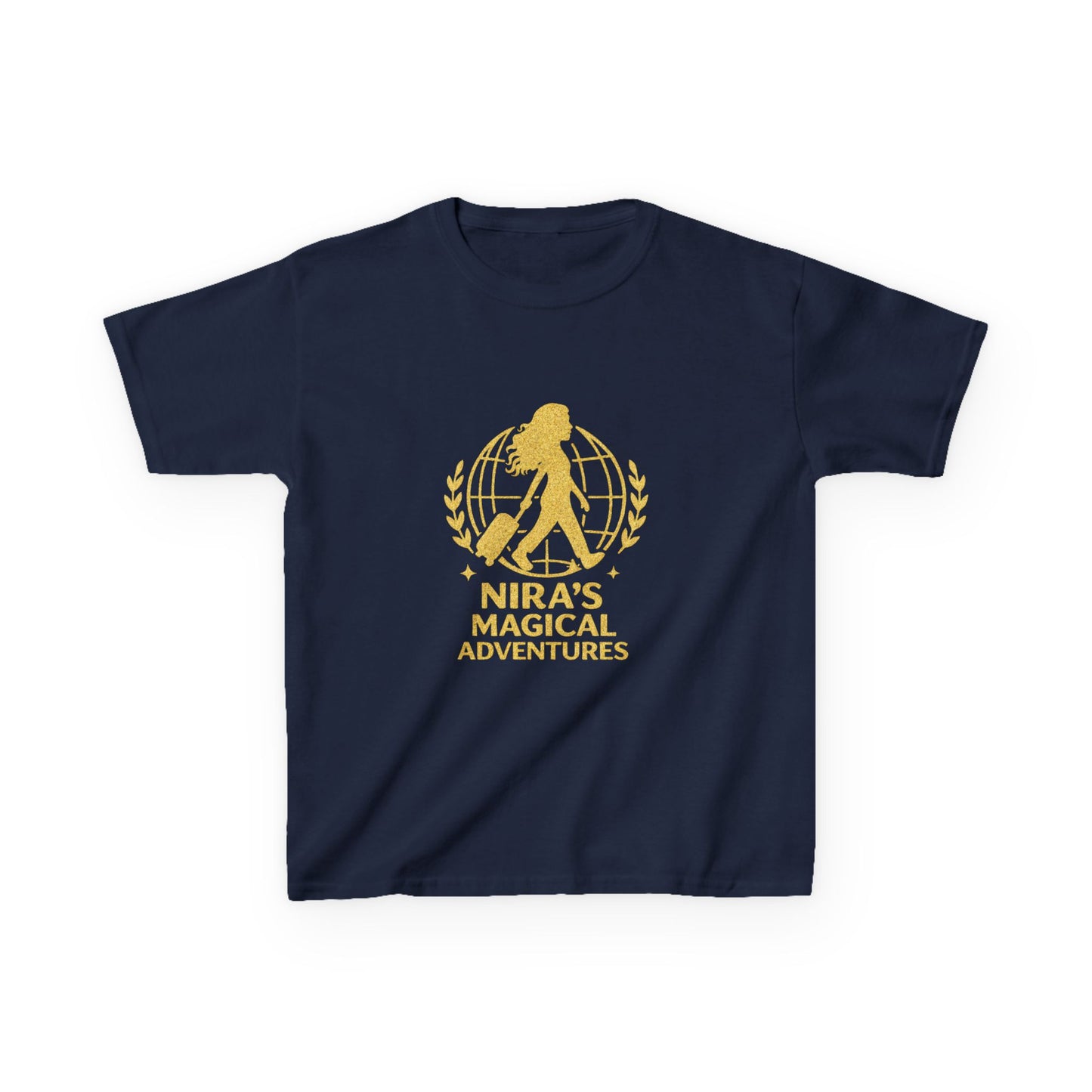 Kids Tee — "Nira’s Magical Adventures" Gold Silhouette