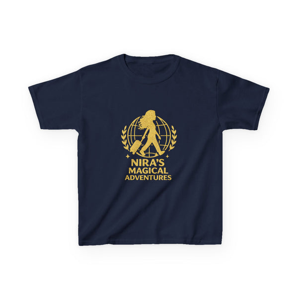 Kids Tee — "Nira’s Magical Adventures" Gold Silhouette