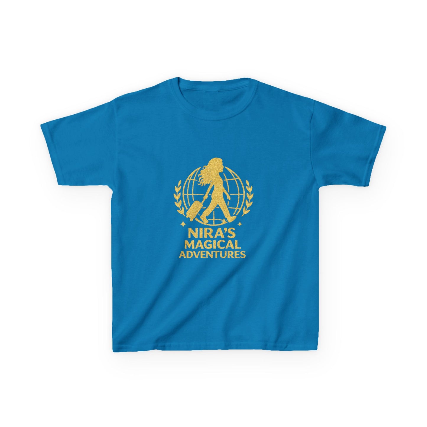 Kids Tee — "Nira’s Magical Adventures" Gold Silhouette