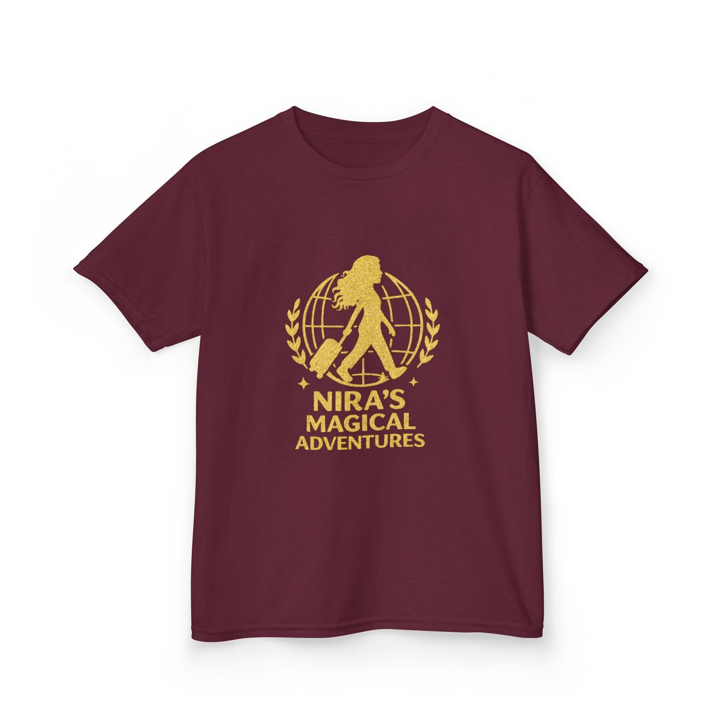 Kids Tee — "Nira’s Magical Adventures" Gold Silhouette