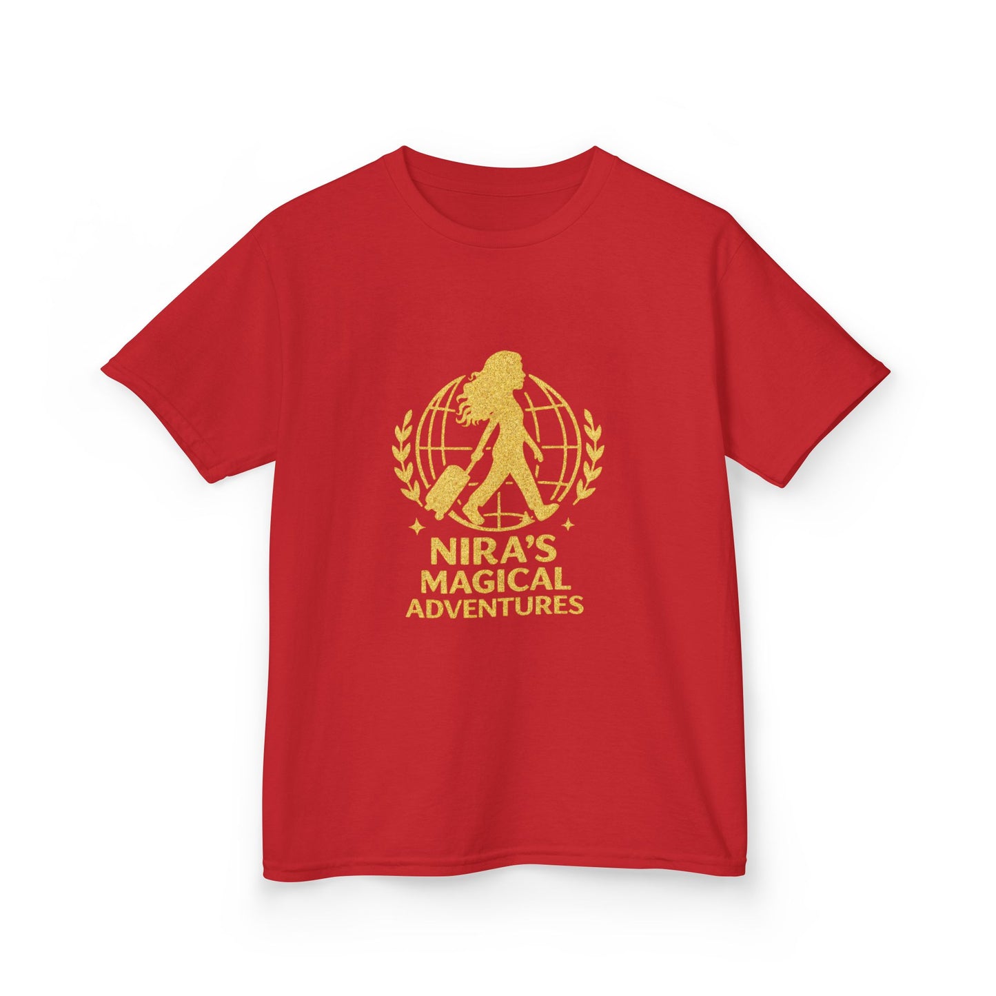 Kids Tee — "Nira’s Magical Adventures" Gold Silhouette