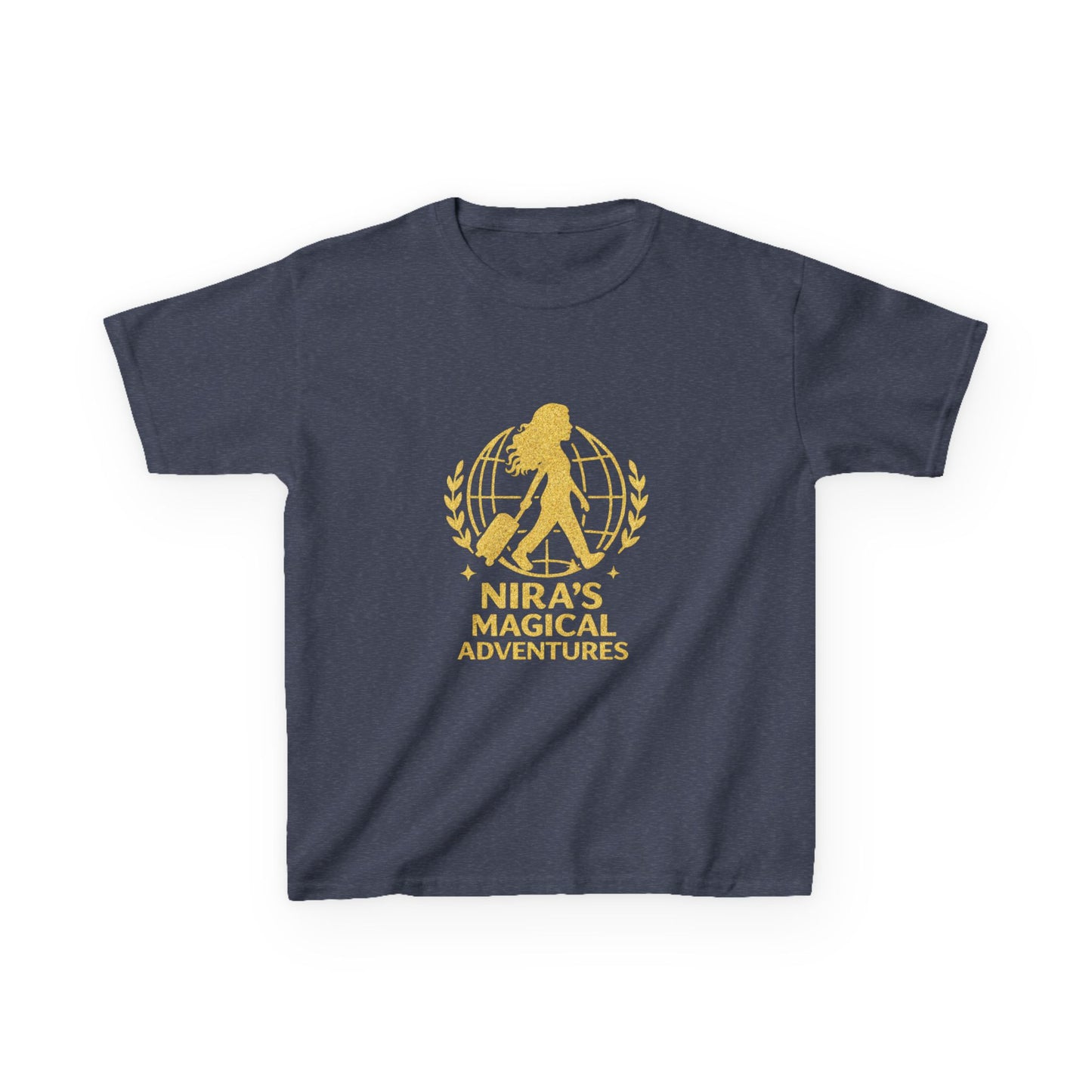 Kids Tee — "Nira’s Magical Adventures" Gold Silhouette