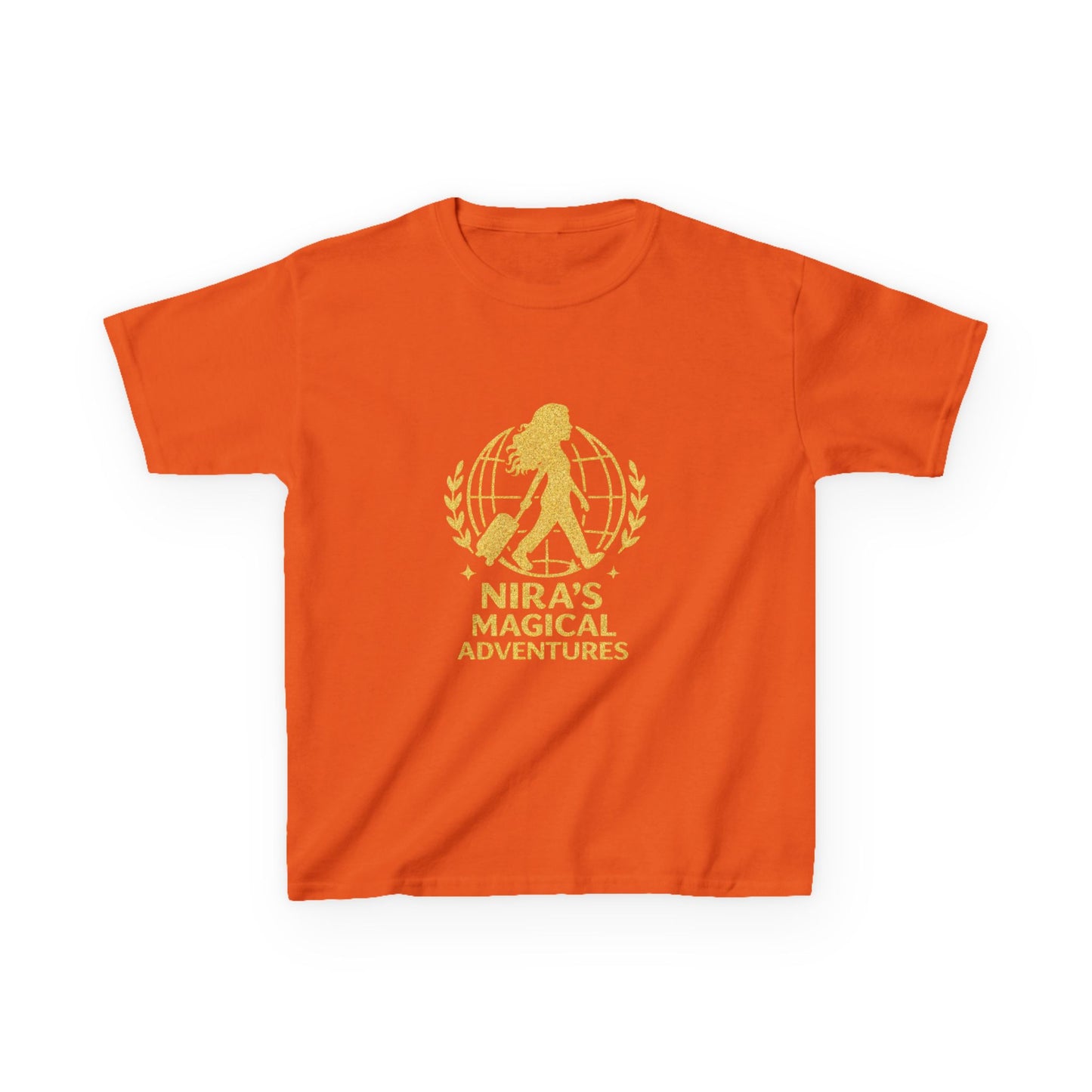 Kids Tee — "Nira’s Magical Adventures" Gold Silhouette