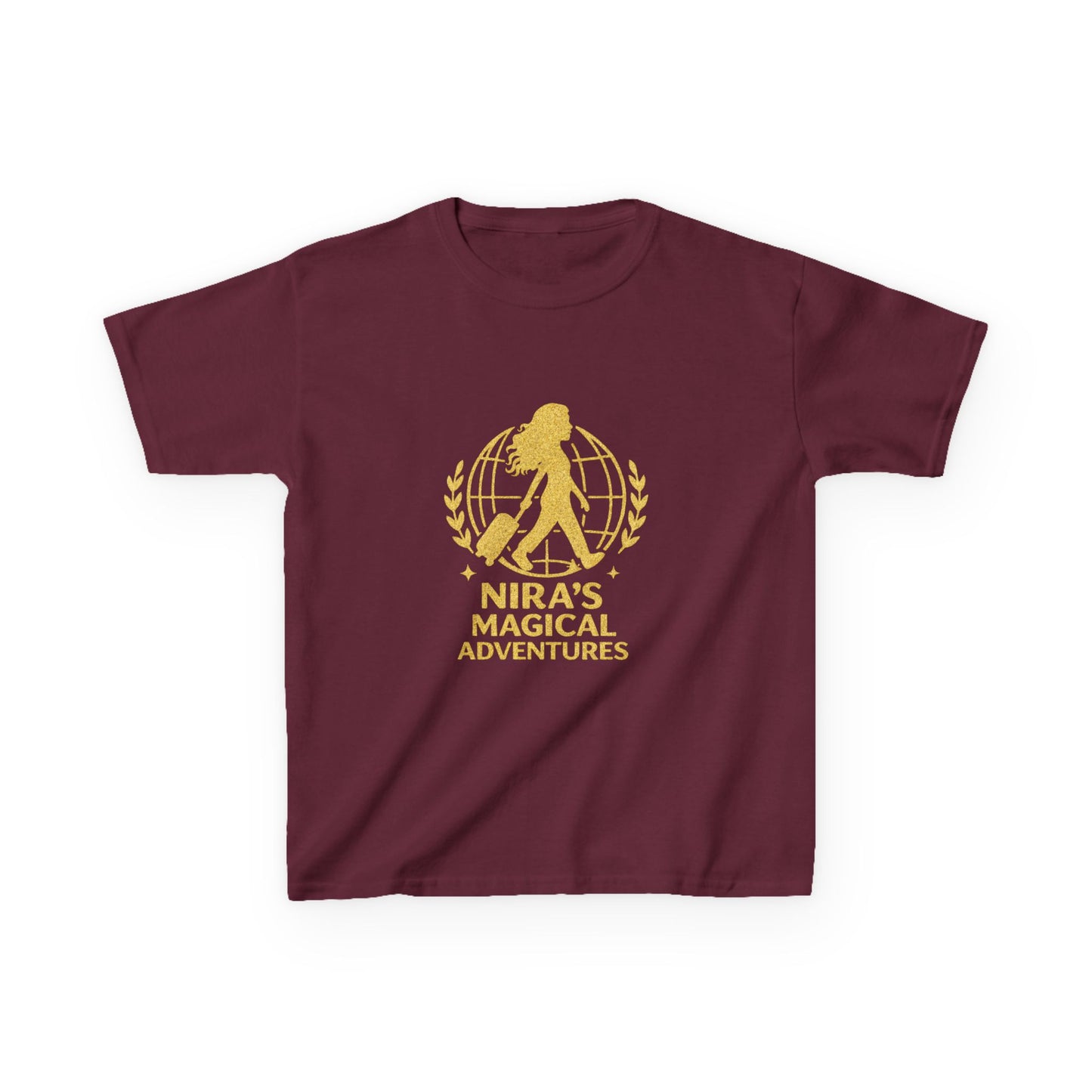 Kids Tee — "Nira’s Magical Adventures" Gold Silhouette