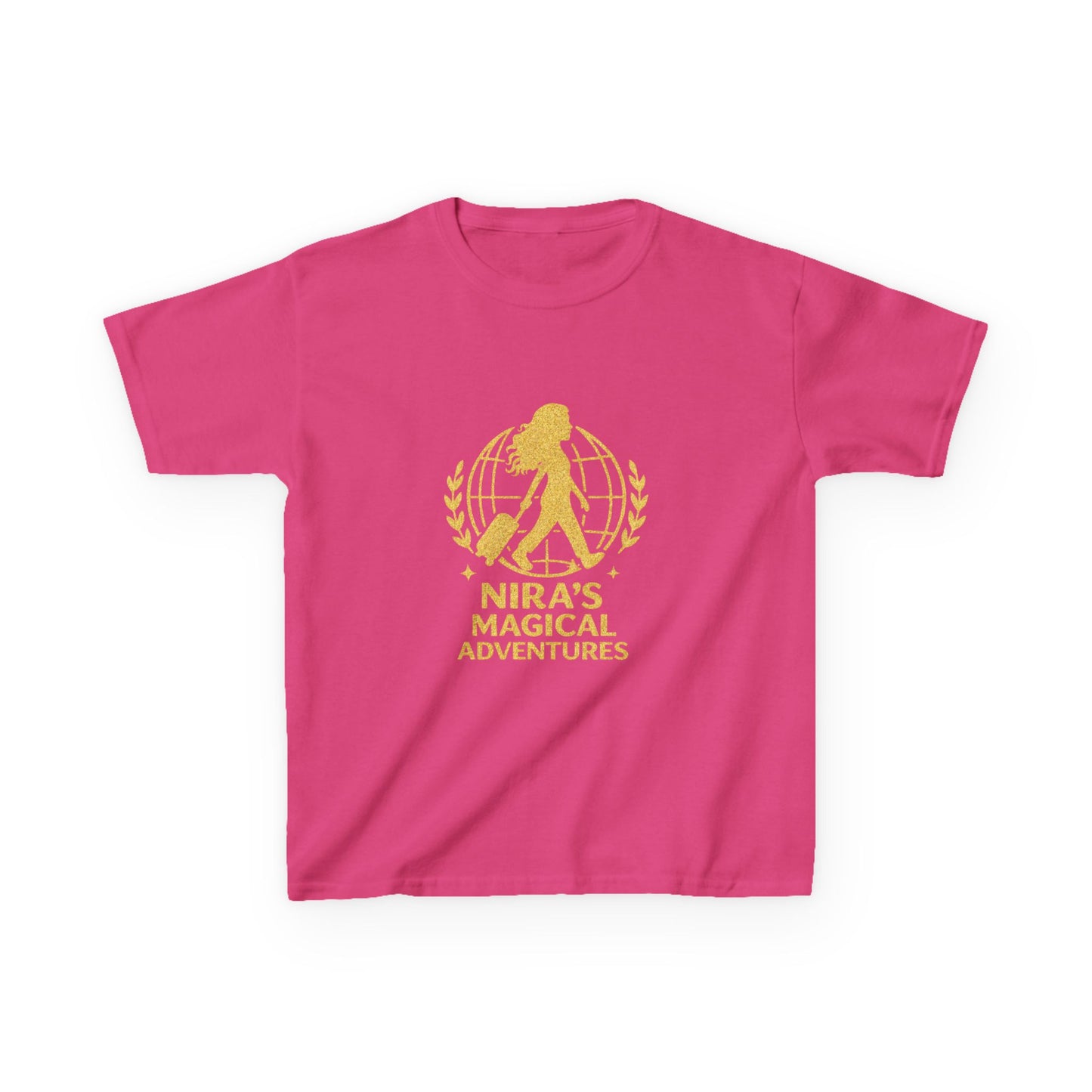 Kids Tee — "Nira’s Magical Adventures" Gold Silhouette