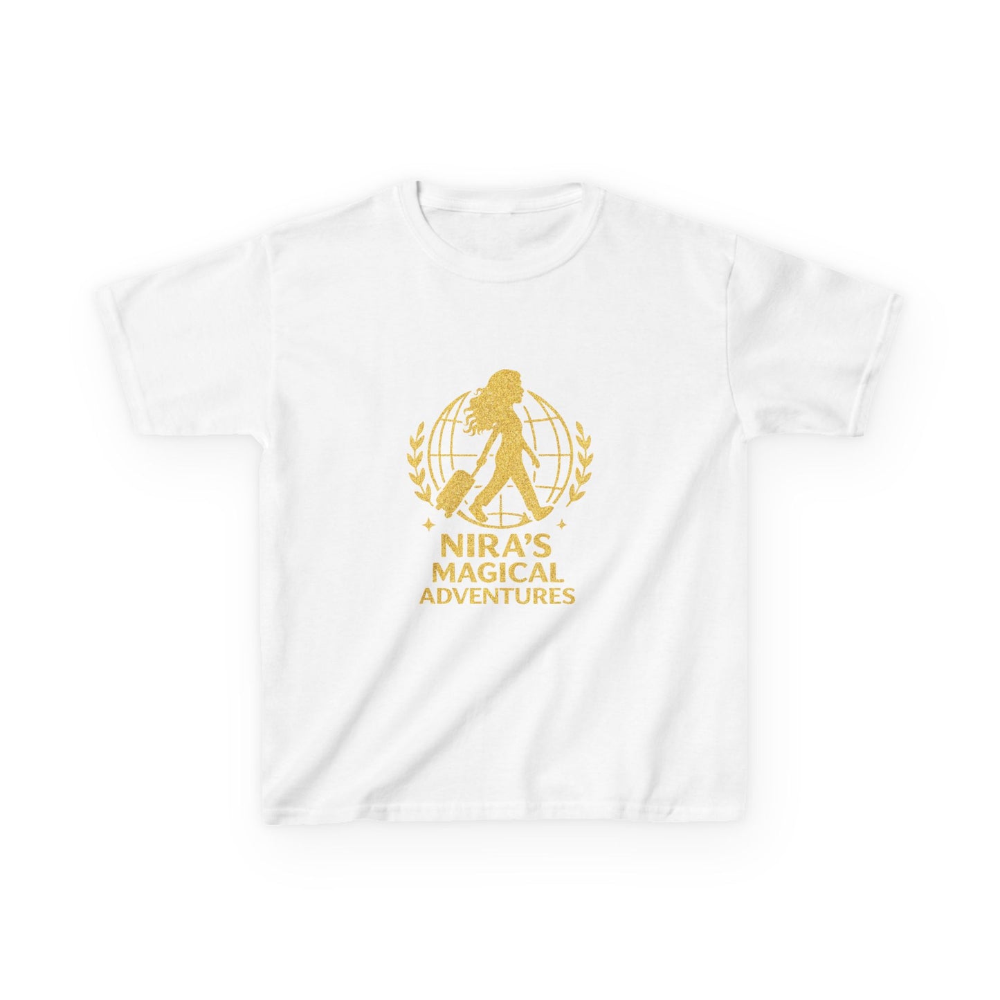 Kids Tee — "Nira’s Magical Adventures" Gold Silhouette