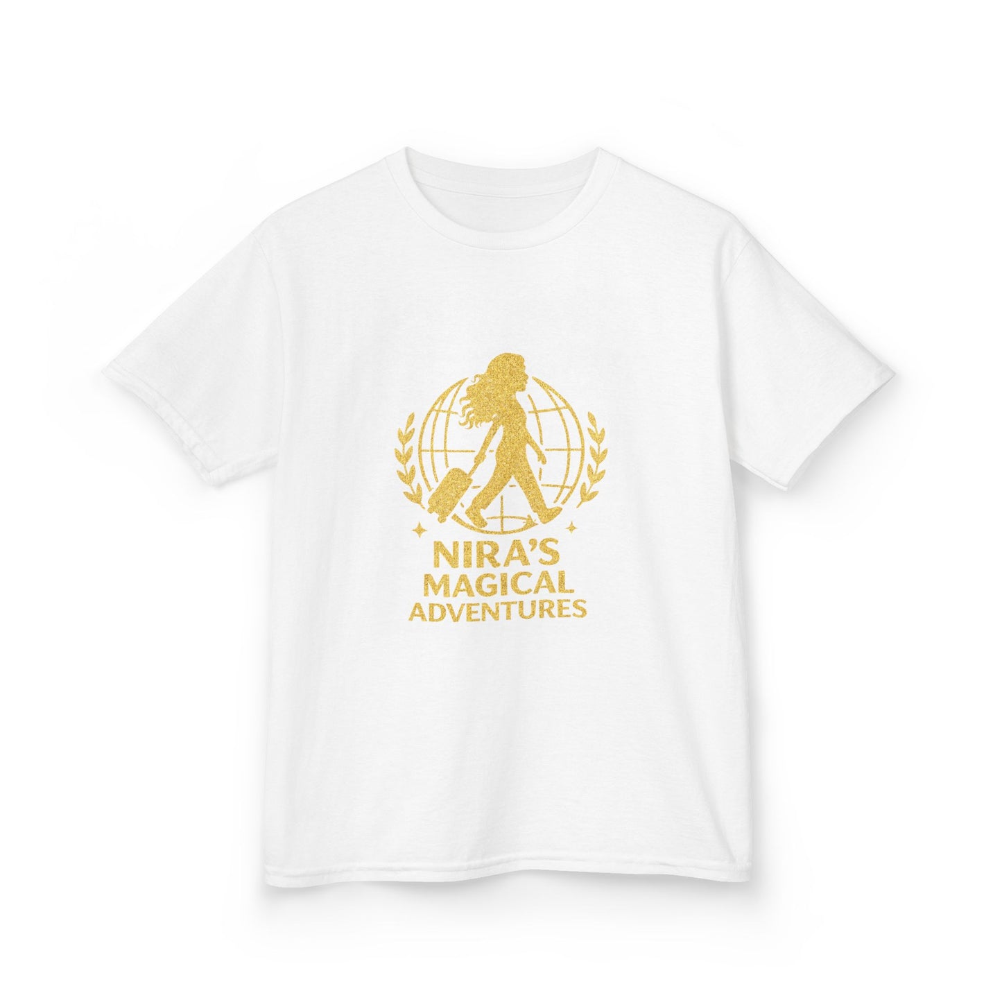 Kids Tee — "Nira’s Magical Adventures" Gold Silhouette
