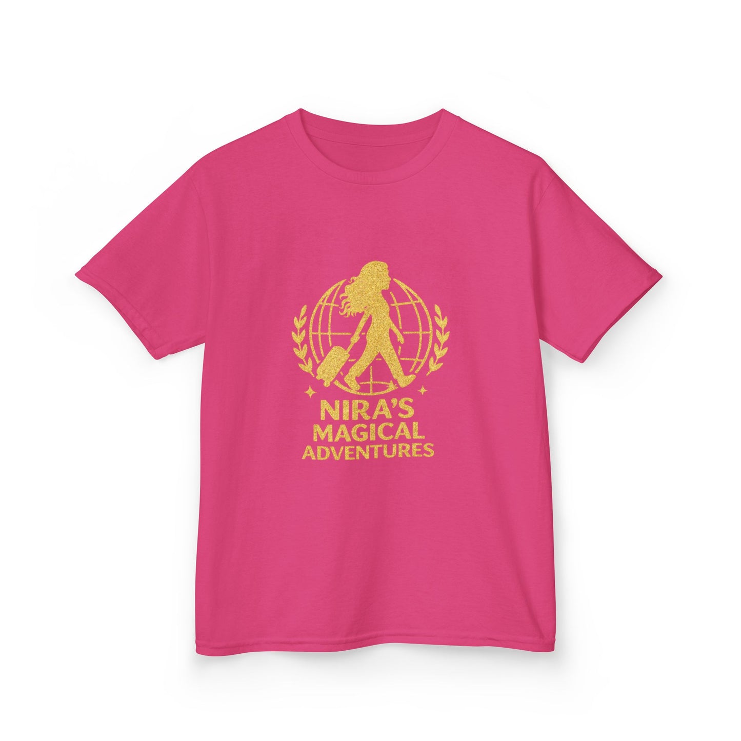 Kids Tee — "Nira’s Magical Adventures" Gold Silhouette