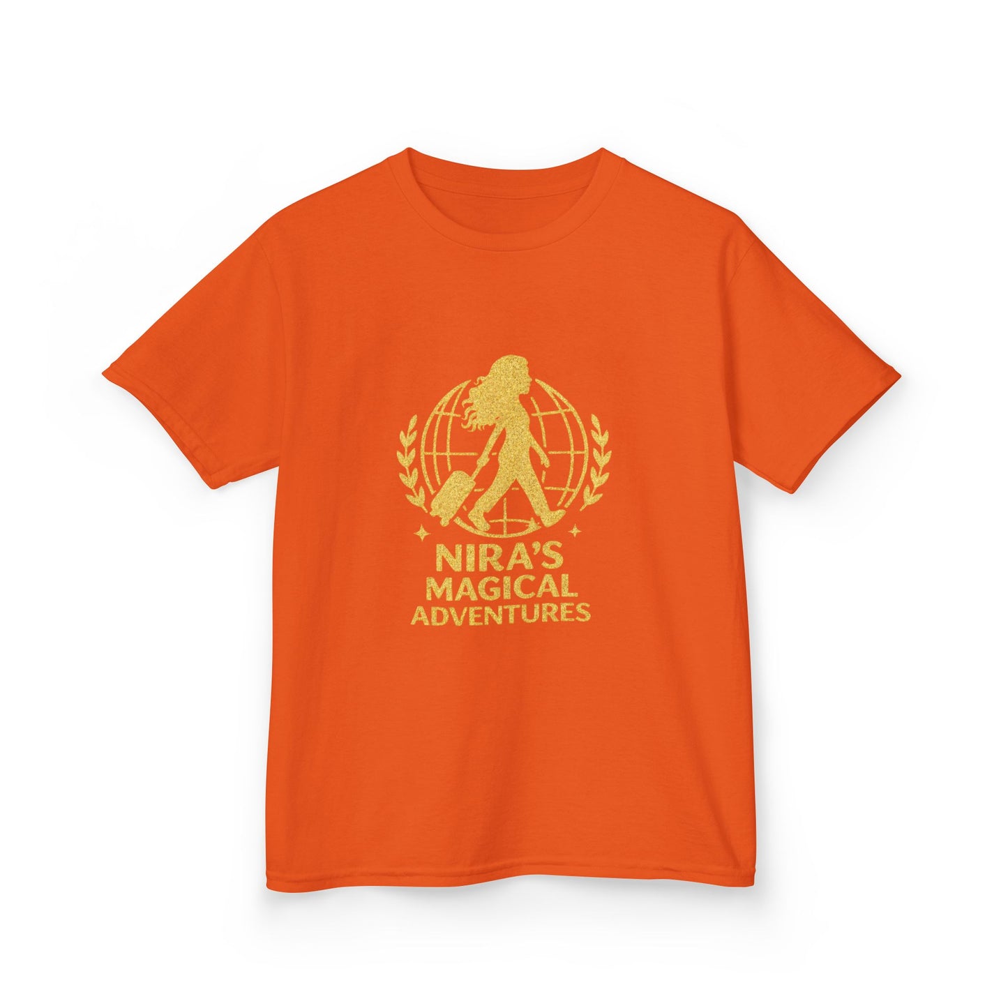 Kids Tee — "Nira’s Magical Adventures" Gold Silhouette