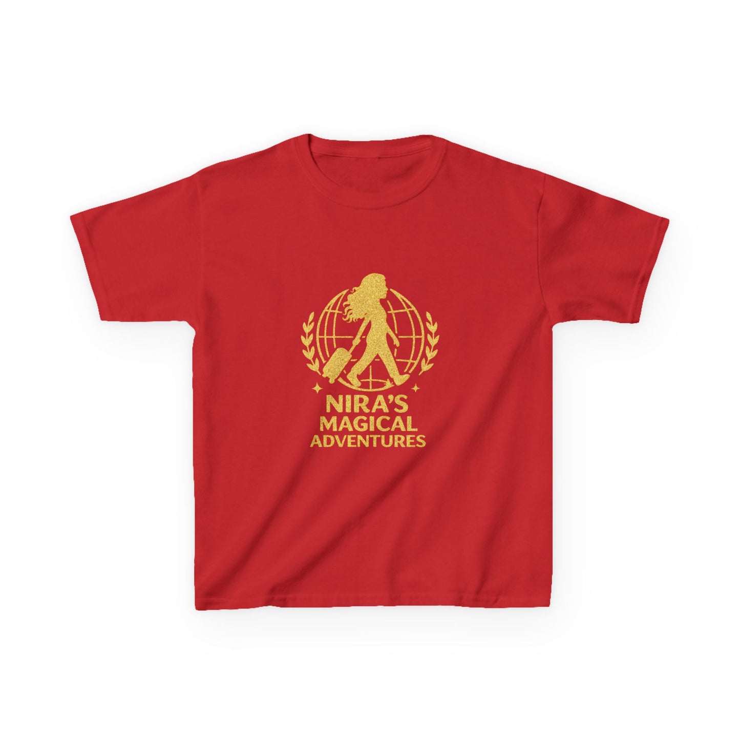 Kids Tee — "Nira’s Magical Adventures" Gold Silhouette