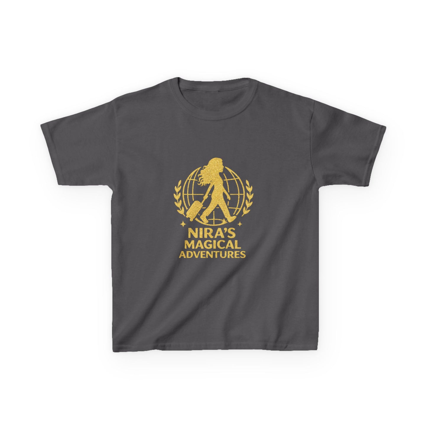 Kids Tee — "Nira’s Magical Adventures" Gold Silhouette