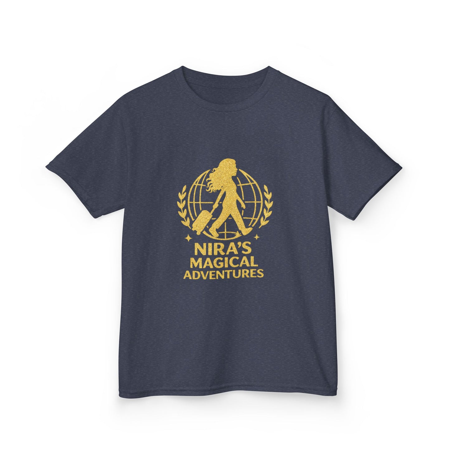Kids Tee — "Nira’s Magical Adventures" Gold Silhouette